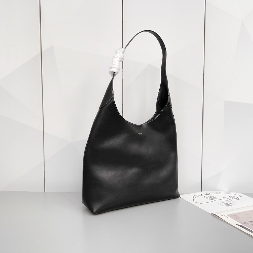Coach Brooklyn 28 Black Leather Hobo Bag - Picture 2 of 7
